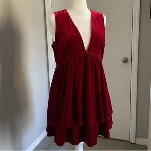 Gianni Bini Vibrant Red Velvet Dress